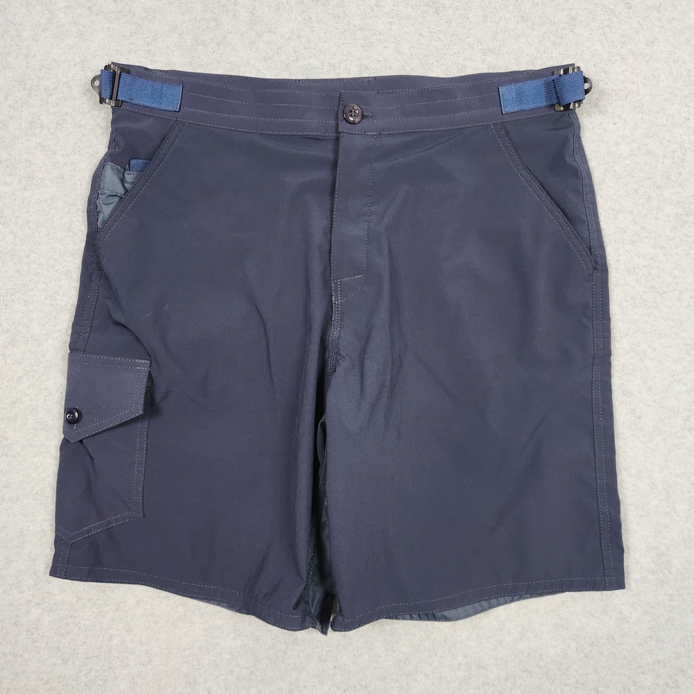 Birdwell Beach Britches Mens Medium Blue Tac Utility Cargo Shorts Adjustable USA